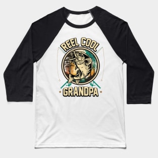 Reel Cool Grandpa Fishing Gift Baseball T-Shirt